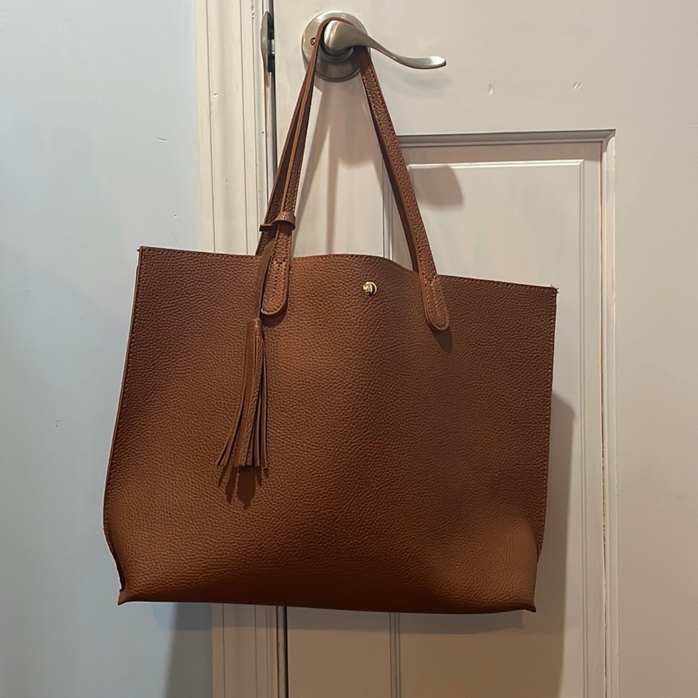 Faux Leather Tote Bag